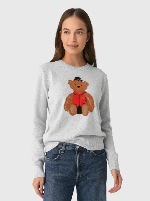 Lingua Franca Women's Bo Bear Cotton Crewneck Sweater made by Lingua Franca NYC