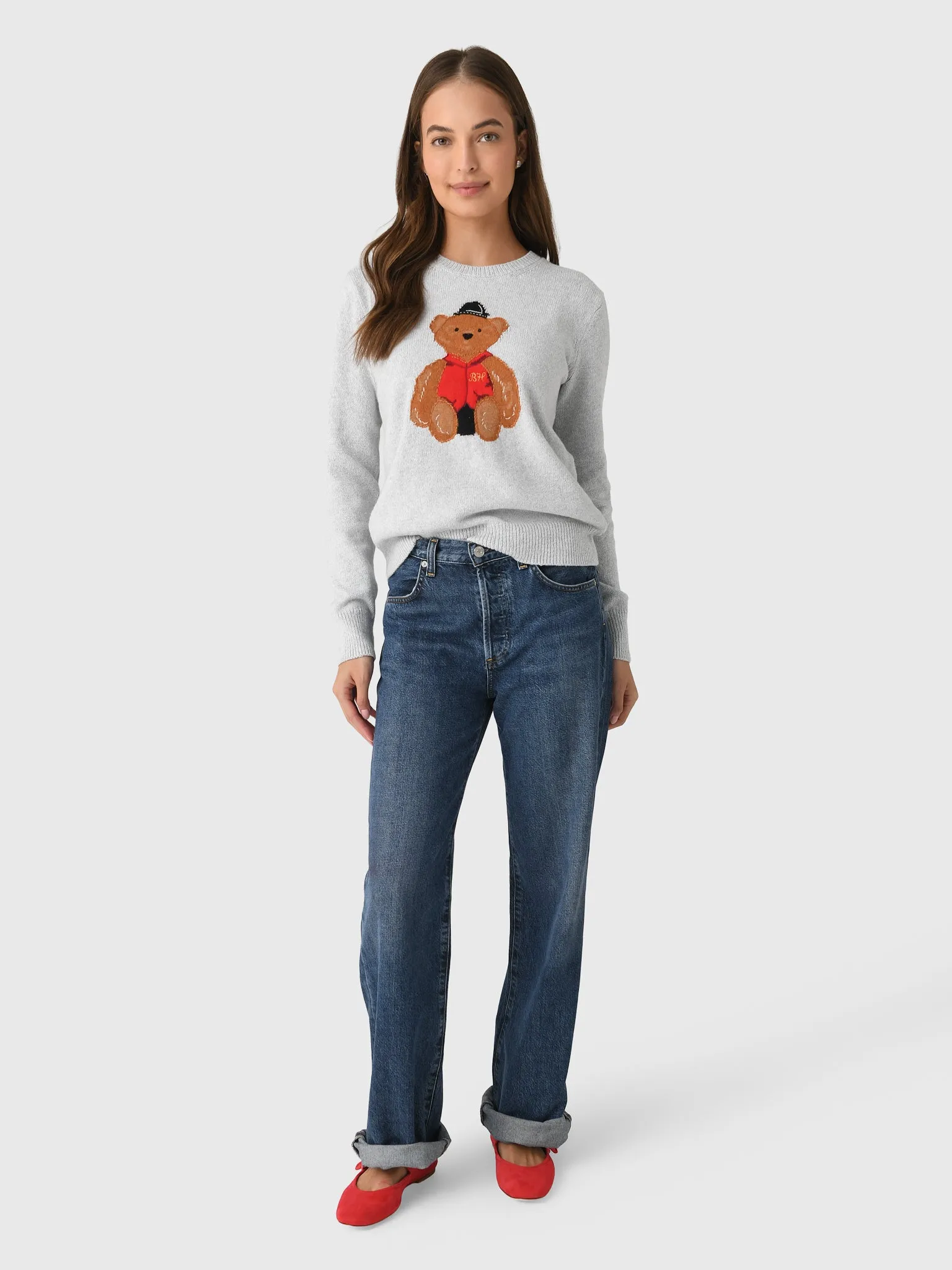 Lingua Franca Women's Bo Bear Cotton Crewneck Sweater sold by Saint Bernard product image thumbnail 2