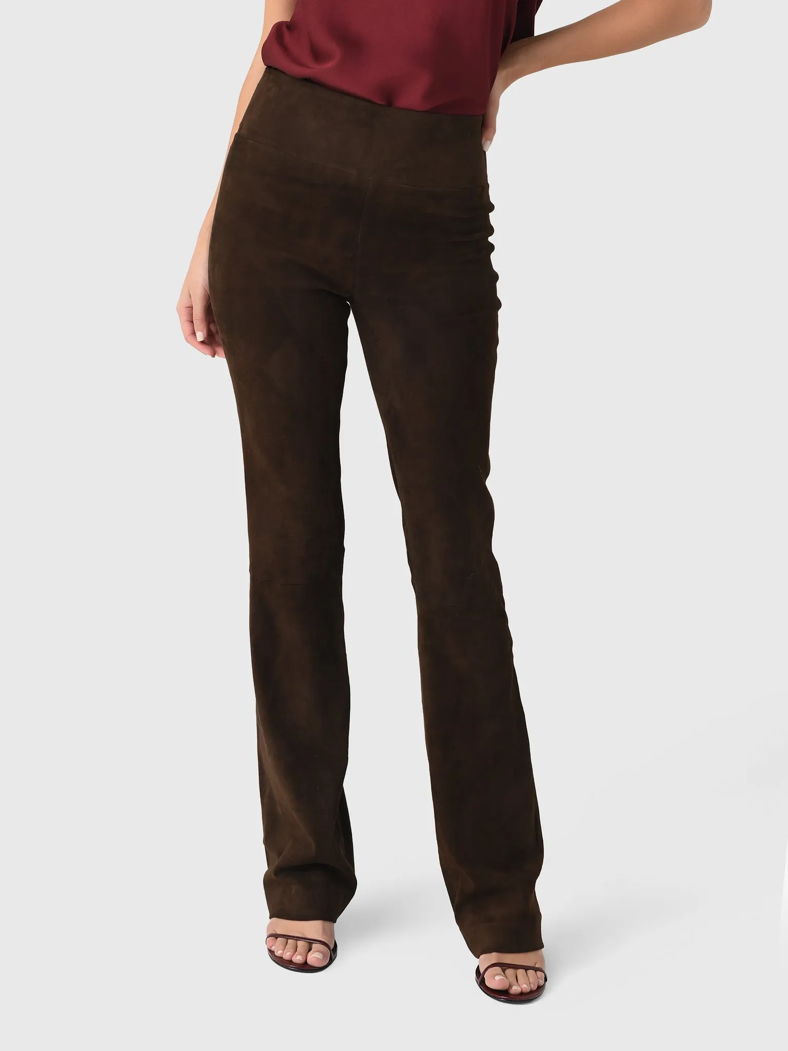 SPRWMN Women's Suede Micro Flare Pant sold by Saint Bernard