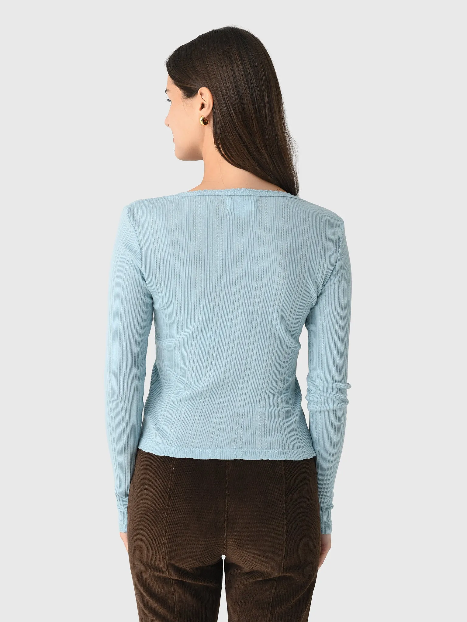 Velvet Women's Winona Pointelle Henley Top sold by Saint Bernard product image thumbnail 4