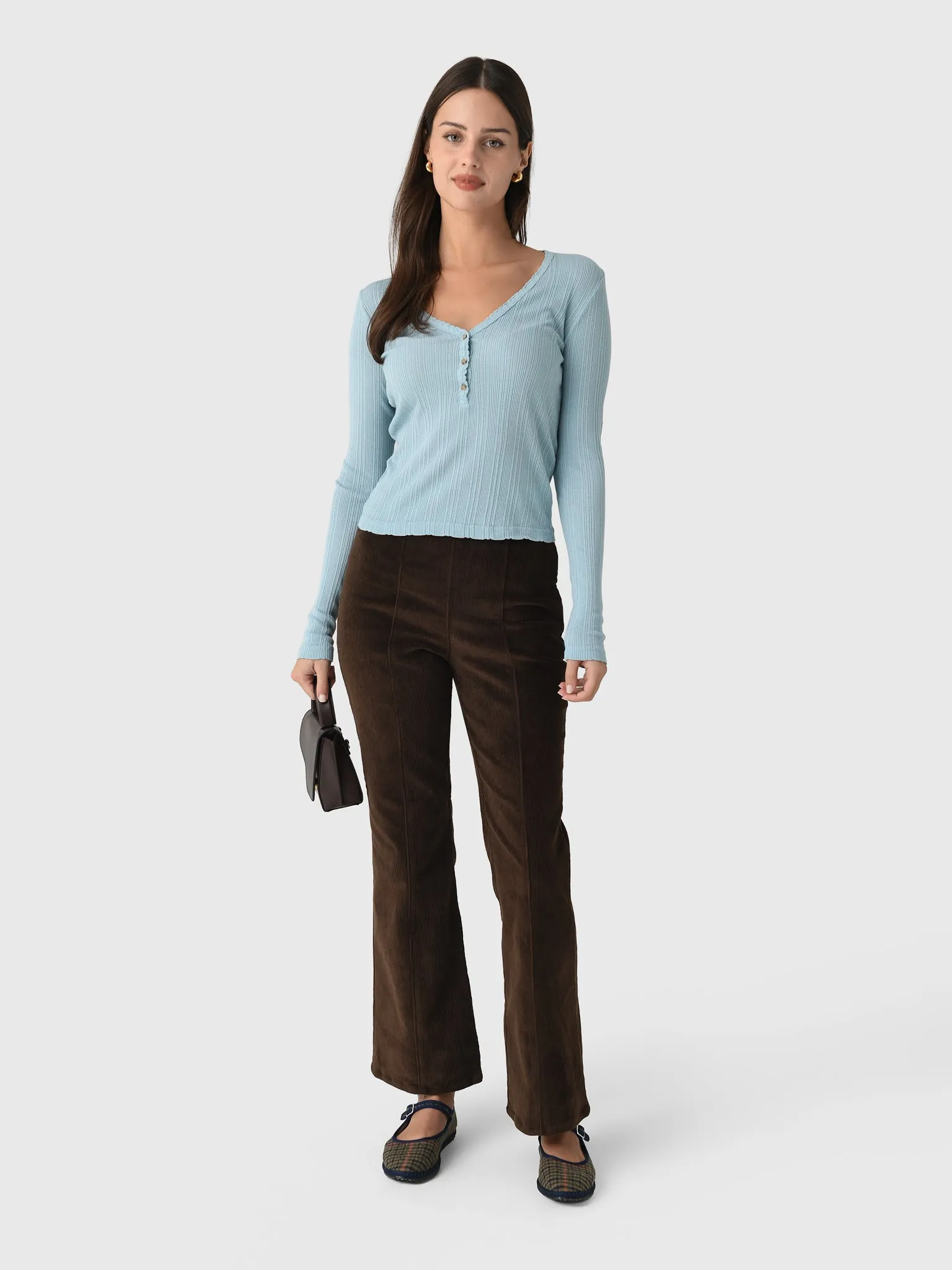 Velvet Women's Winona Pointelle Henley Top sold by Saint Bernard product image thumbnail 2