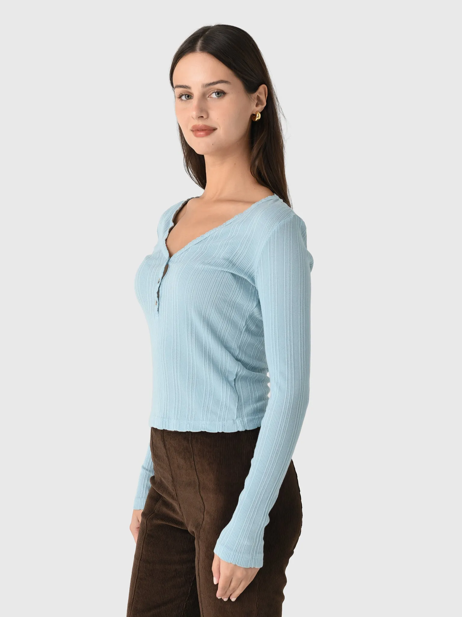 Velvet Women's Winona Pointelle Henley Top sold by Saint Bernard product image thumbnail 3