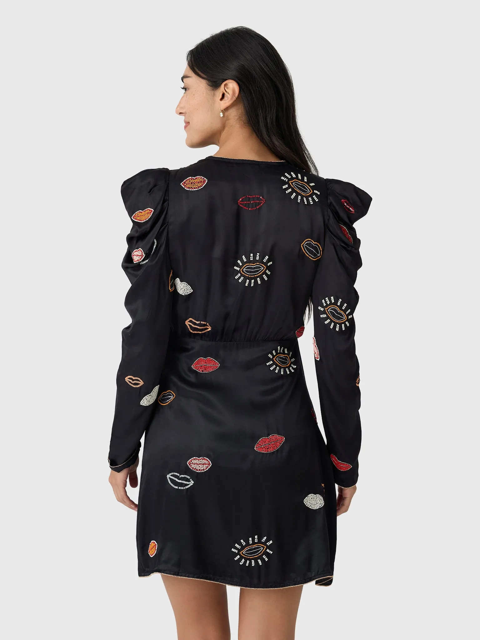 Farm Rio Women's Beaded Kisses Wrap Mini Dress sold by Saint Bernard product image thumbnail 3