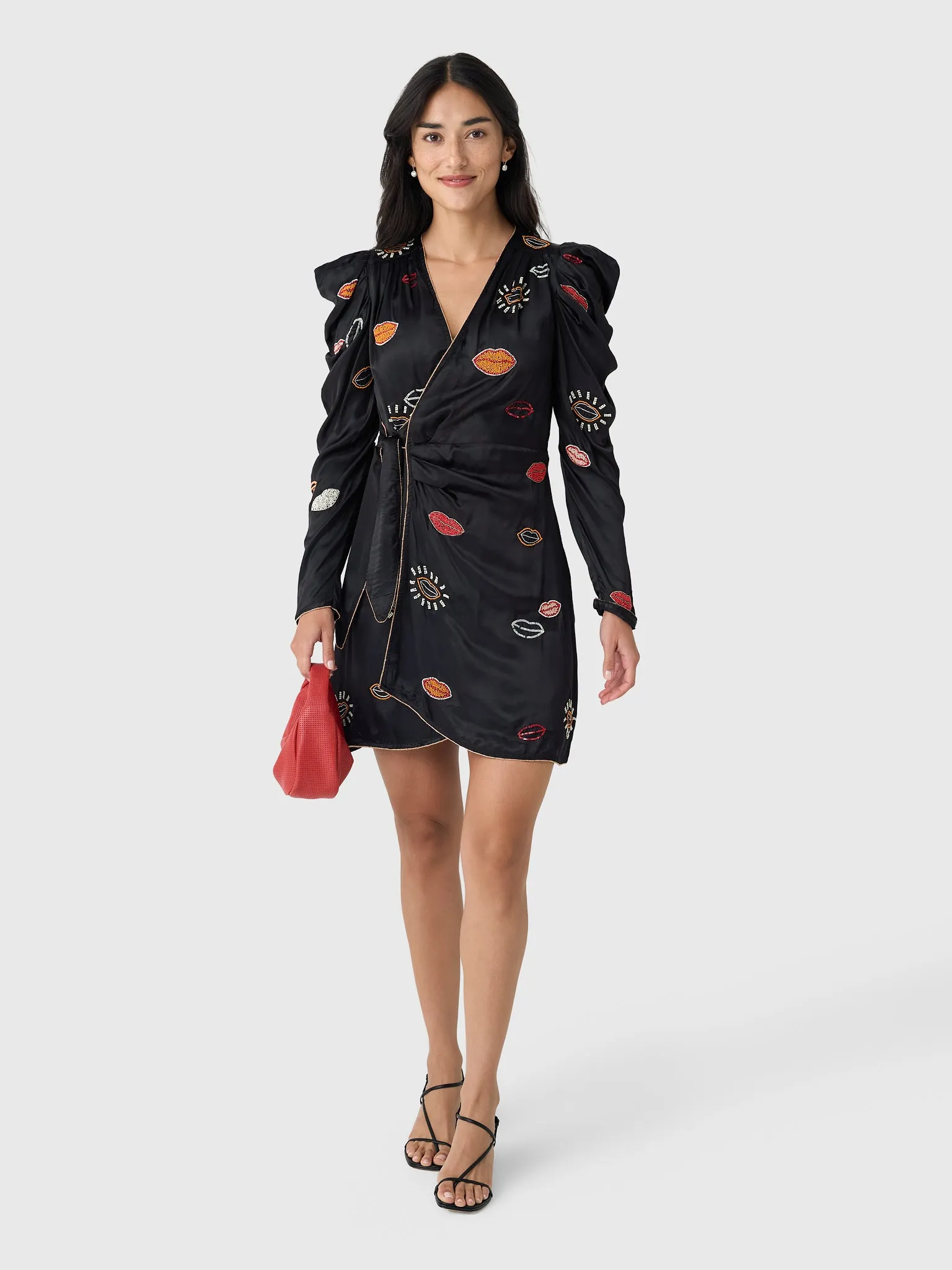 Farm Rio Women's Beaded Kisses Wrap Mini Dress sold by Saint Bernard product image thumbnail 2