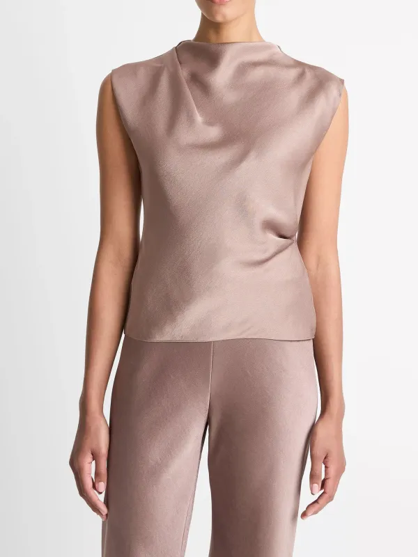 Vince Women's Satin Draped Cowl-Neck Top made by Vince