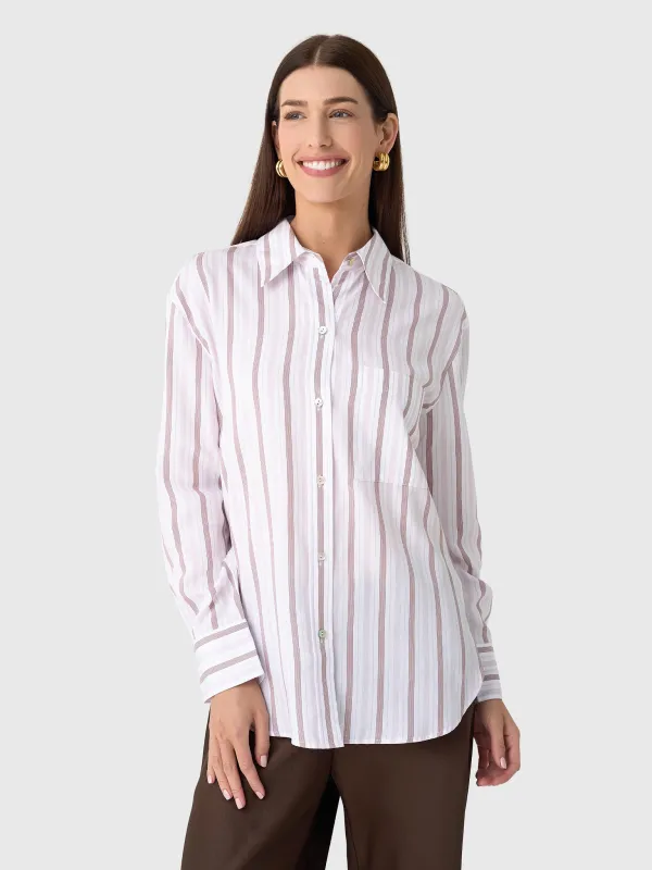 Vince Women's Striped Twill Oversized Shirt sold by Saint Bernard
