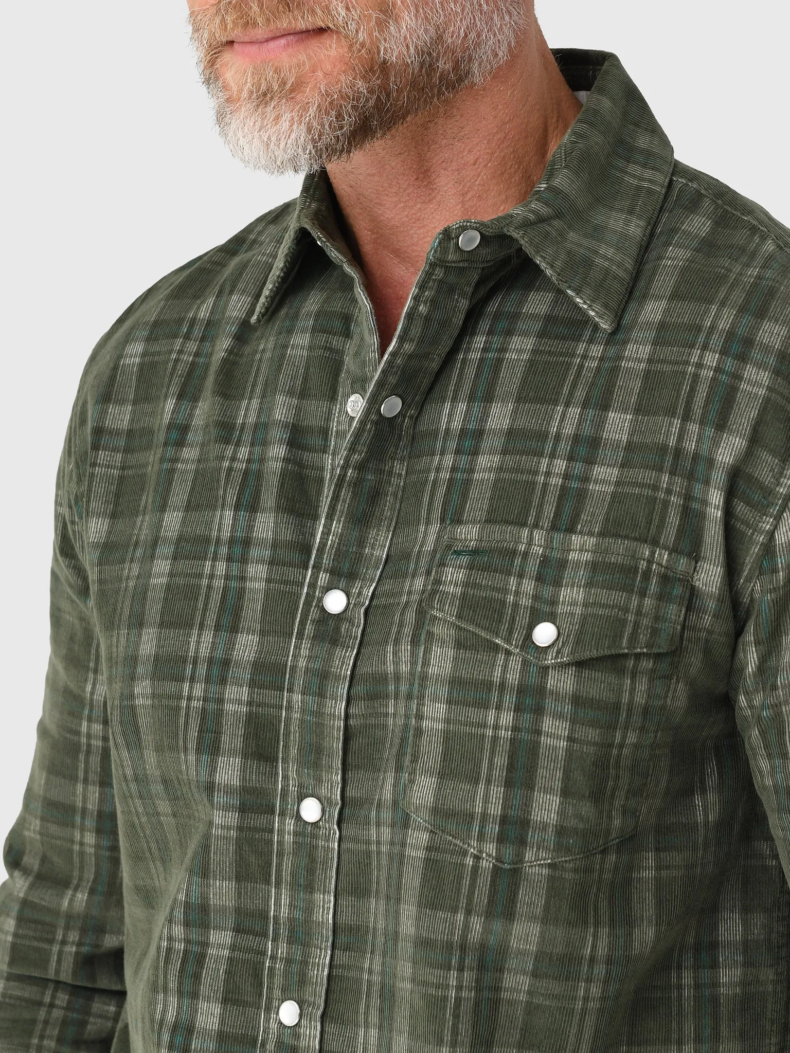 Criquet Men's Long Sleeve Corduroy Pearl Snap Shirt sold by Saint Bernard product image thumbnail 2