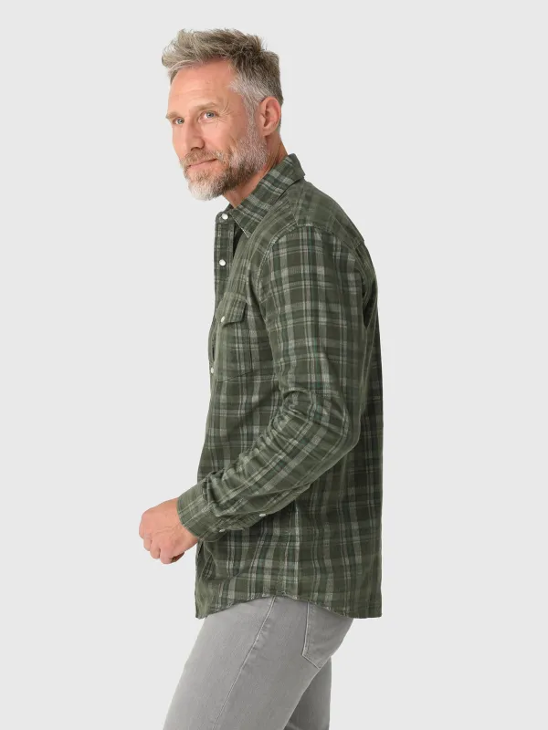Criquet Men's Long Sleeve Corduroy Pearl Snap Shirt made by Saint Bernard