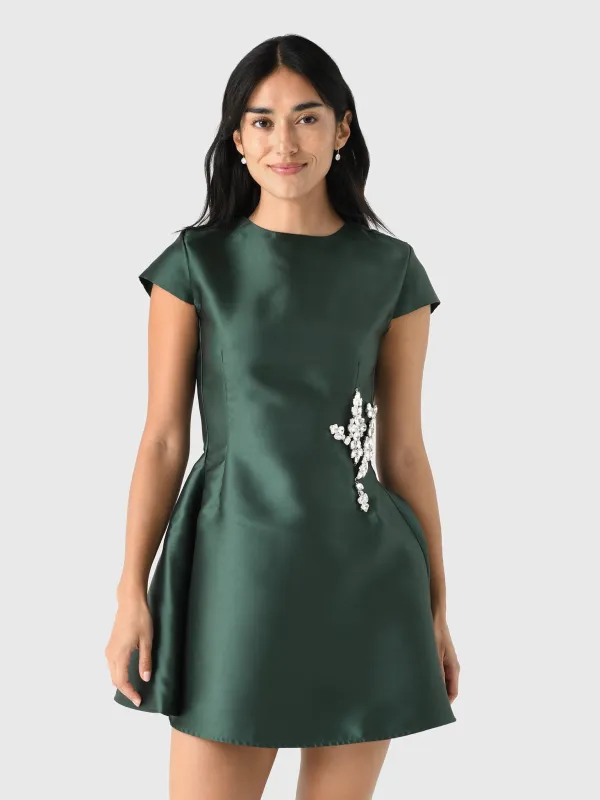 Marques Almeida Women's Heavy Satin Embellished Cap Sleeve Mini Dress made by Marques ’ Almeida