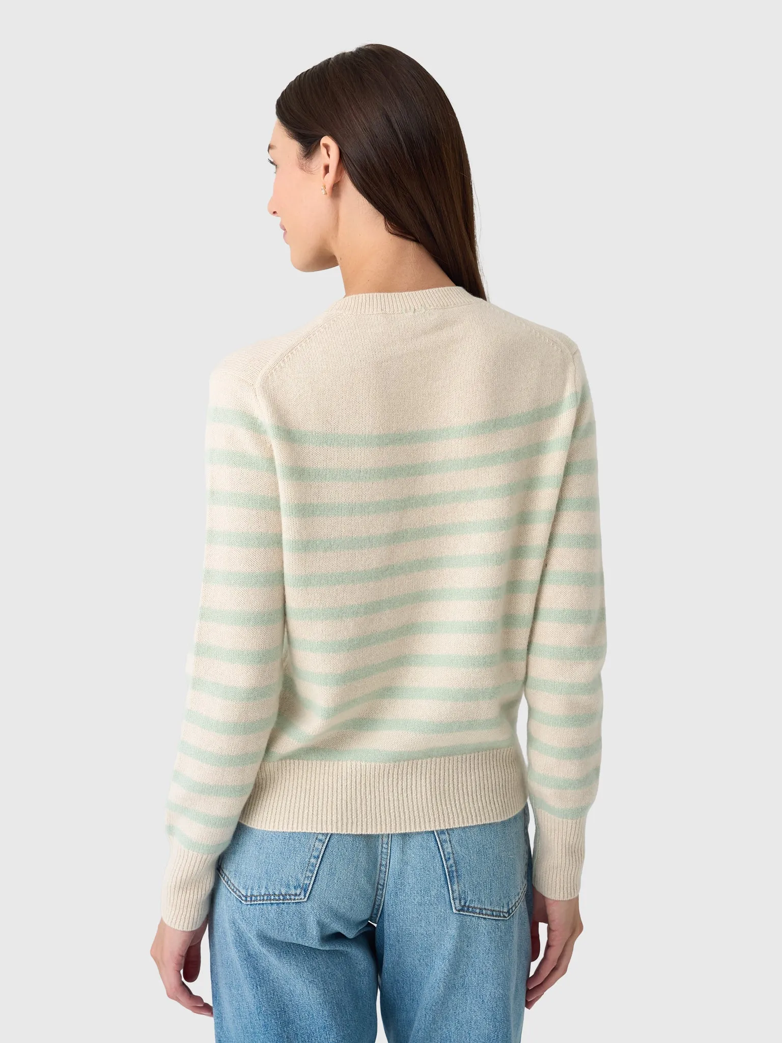 White + Warren Women's Cashmere Striped Crewneck Sweater sold by Saint Bernard product image thumbnail 3
