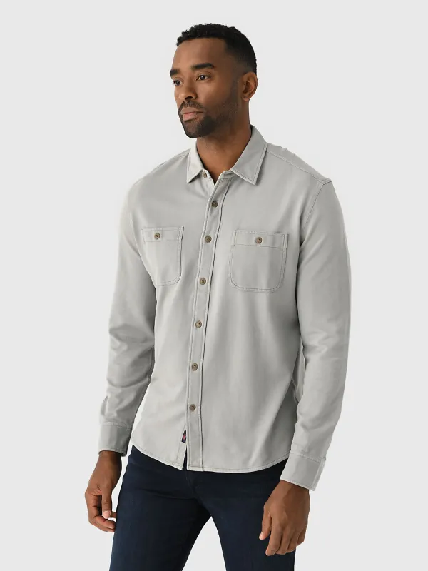 Faherty Brand Men's Field Knit Utility Shirt made by Saint Bernard