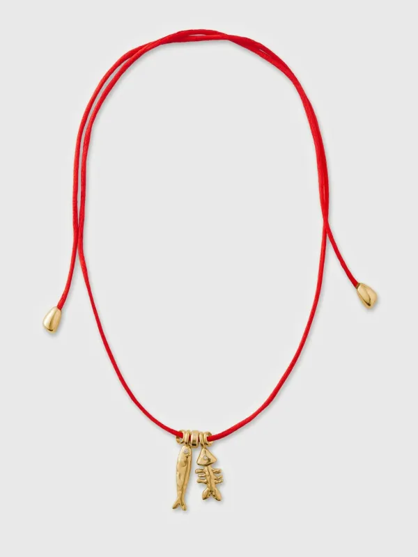 Eliou Sardine & Fishbone Necklace made by Saint Bernard