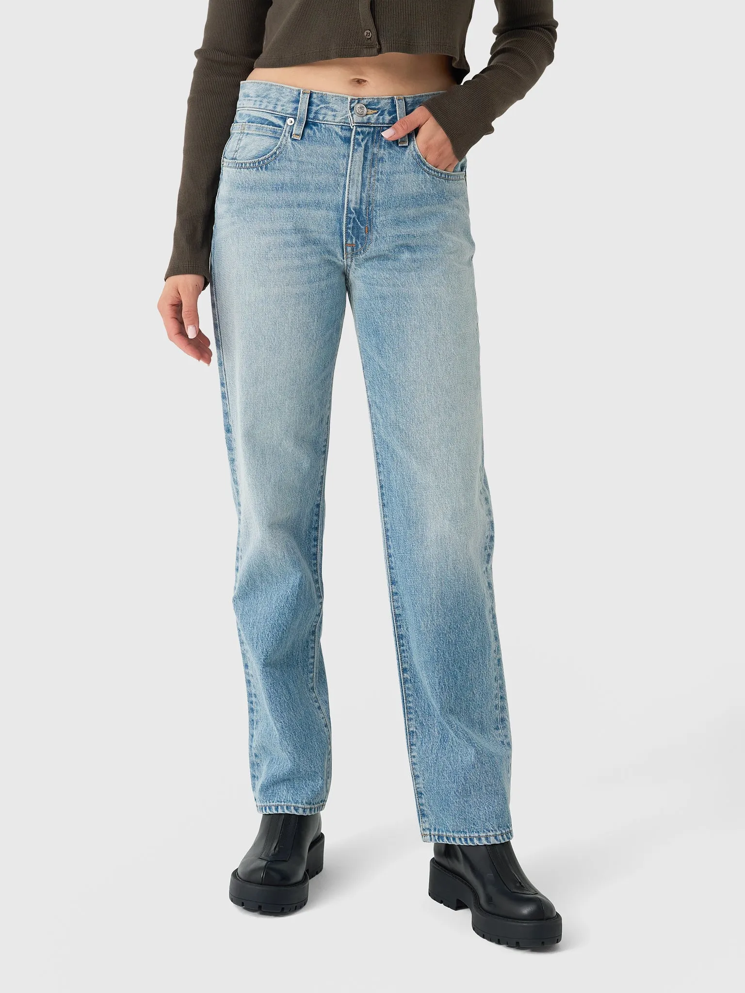 SLVRLAKE Women's Kendra High Rise Straight Jean sold by Saint Bernard