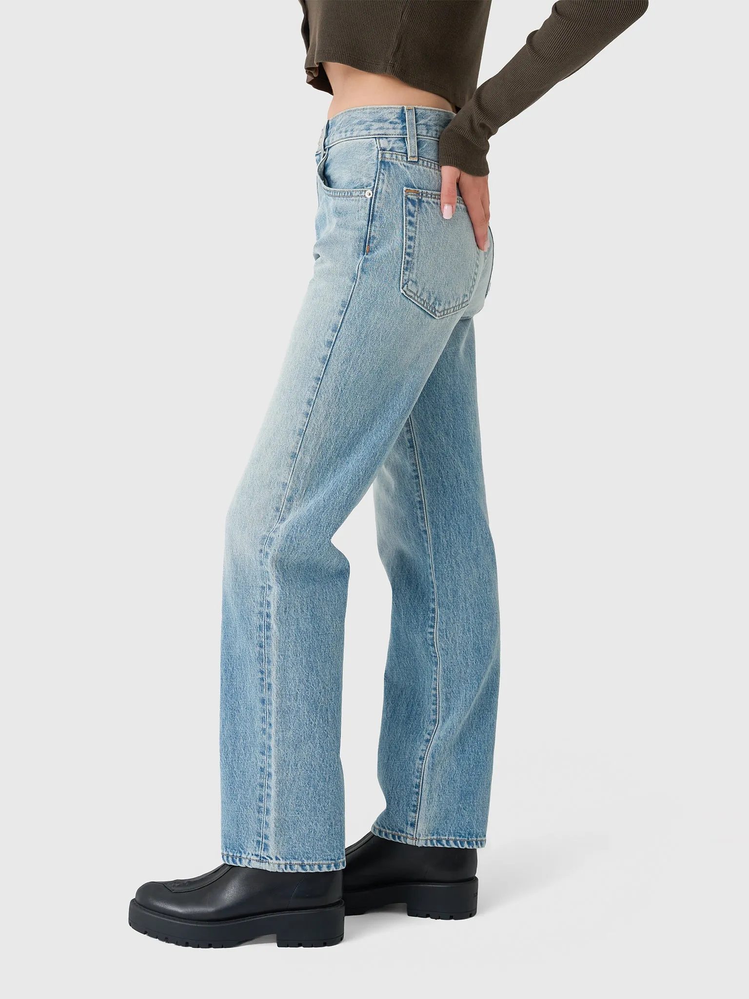 SLVRLAKE Women's Kendra High Rise Straight Jean sold by Saint Bernard product image thumbnail 3