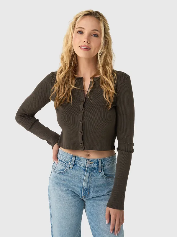 Asher Women's Kennedy Ribbed Cardigan made by ASHER