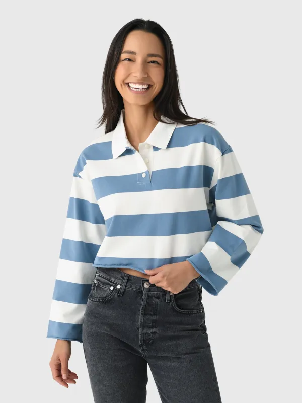 Re/Done Women's Cut Off Rugby Polo made by Re/Done