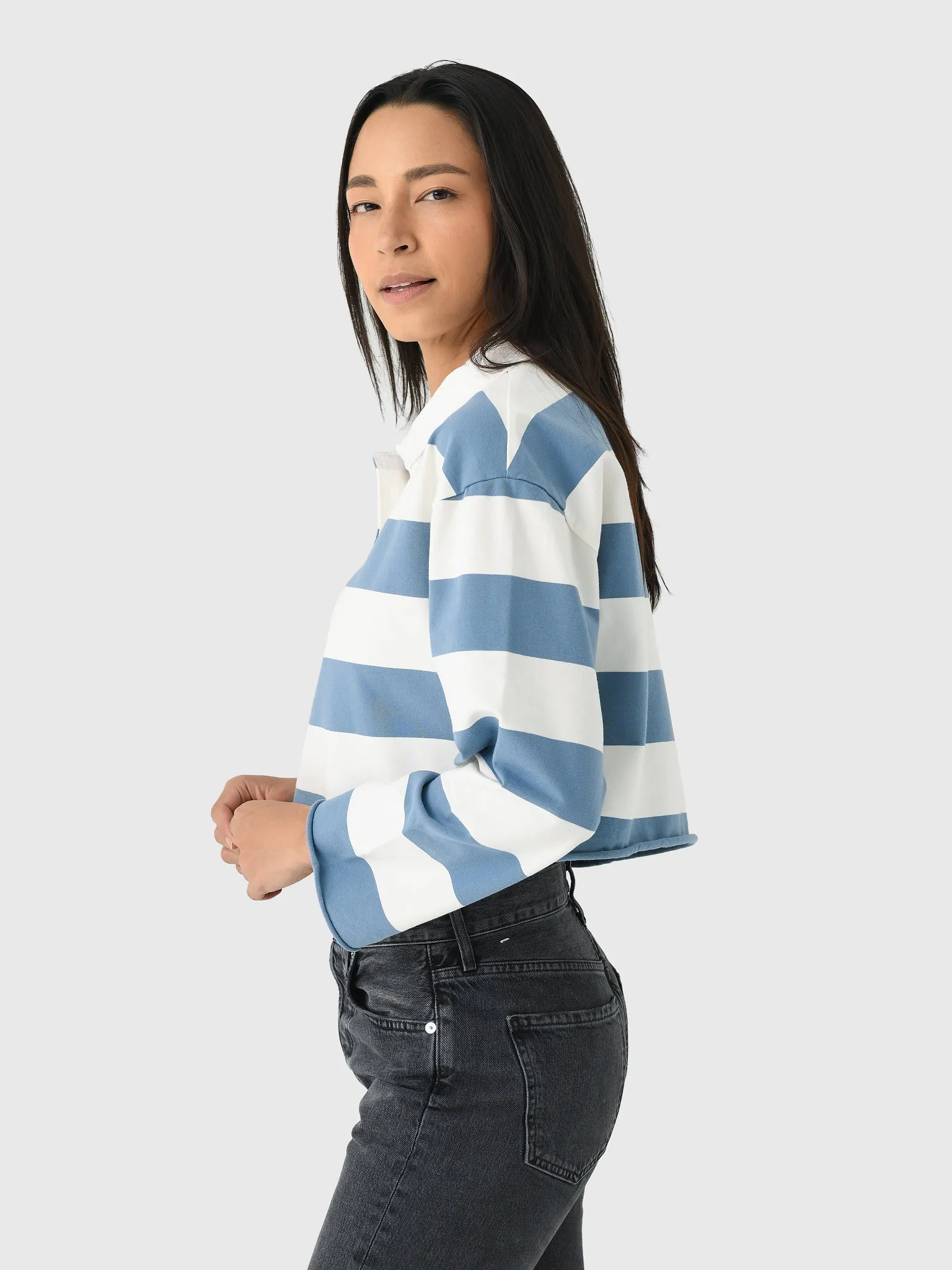 Re/Done Women's Cut Off Rugby Polo sold by Saint Bernard product image thumbnail 3