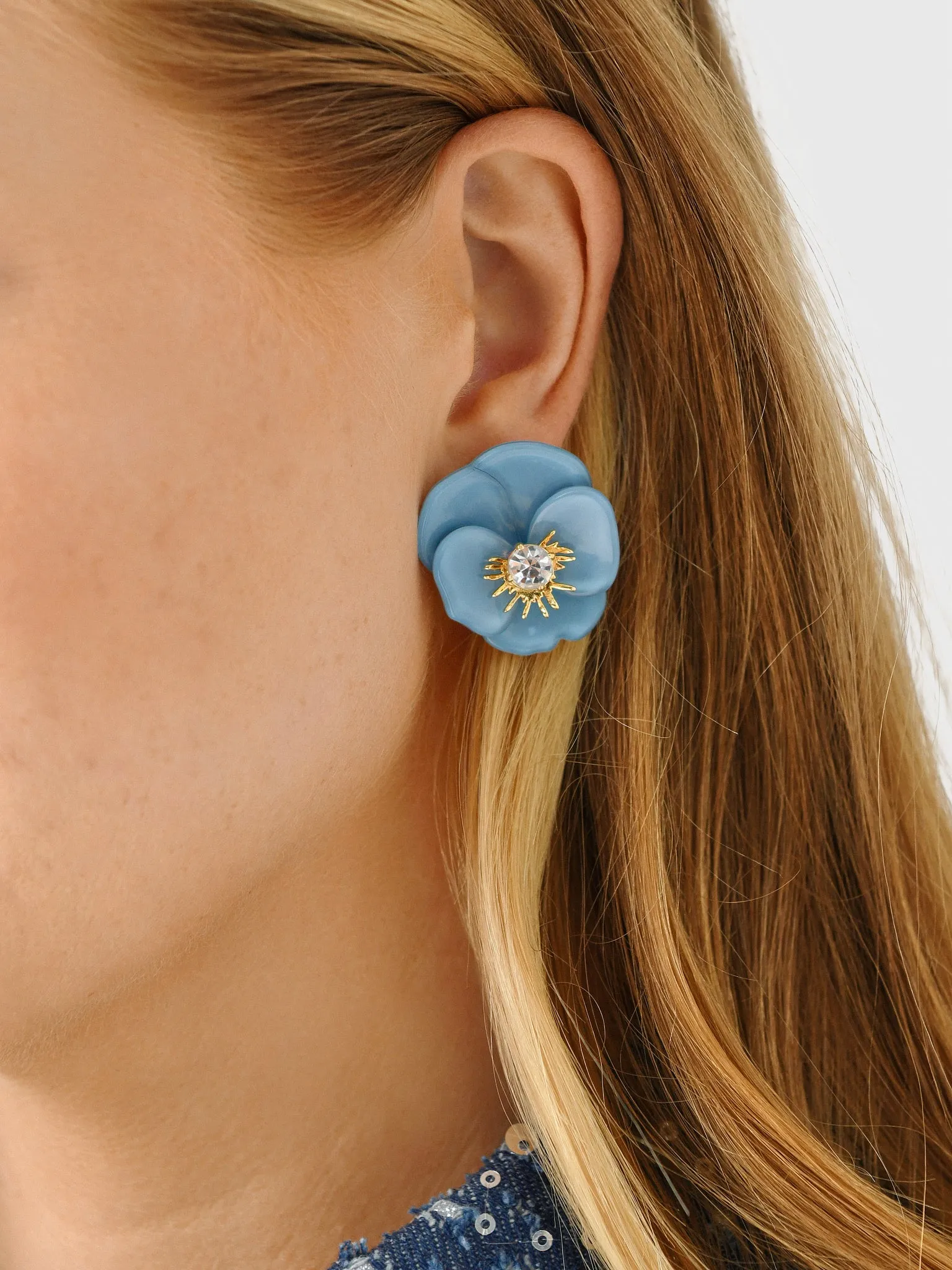 Lele Sadoughi Pansy Button Earrings sold by Saint Bernard product image thumbnail 2