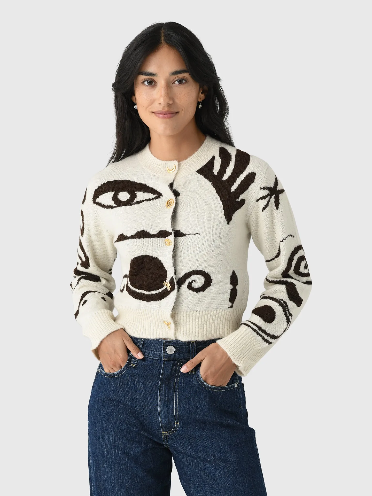 Cala De La Cruz Women's Jade Cardigan sold by Saint Bernard