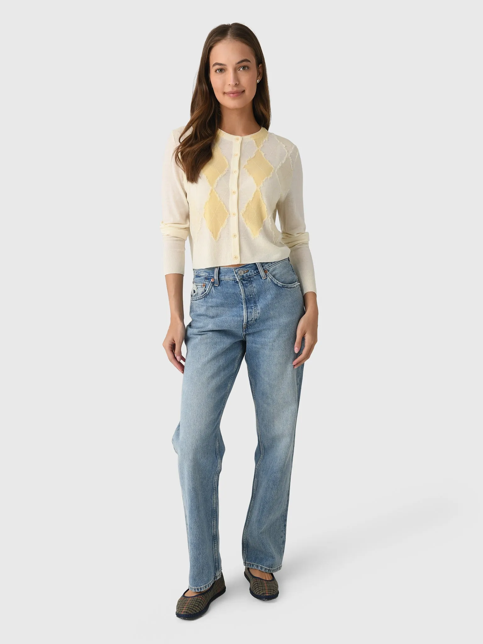 Vince Women's Hand-Cut Argyle Cardigan sold by Saint Bernard product image thumbnail 5