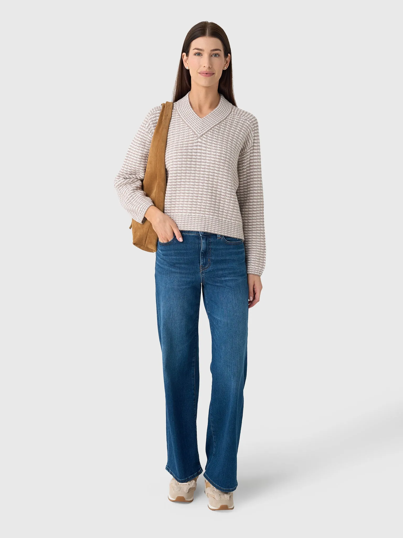 Jumper 1234 Women's Crop Rick Rack Vee Sweater sold by Saint Bernard product image thumbnail 2