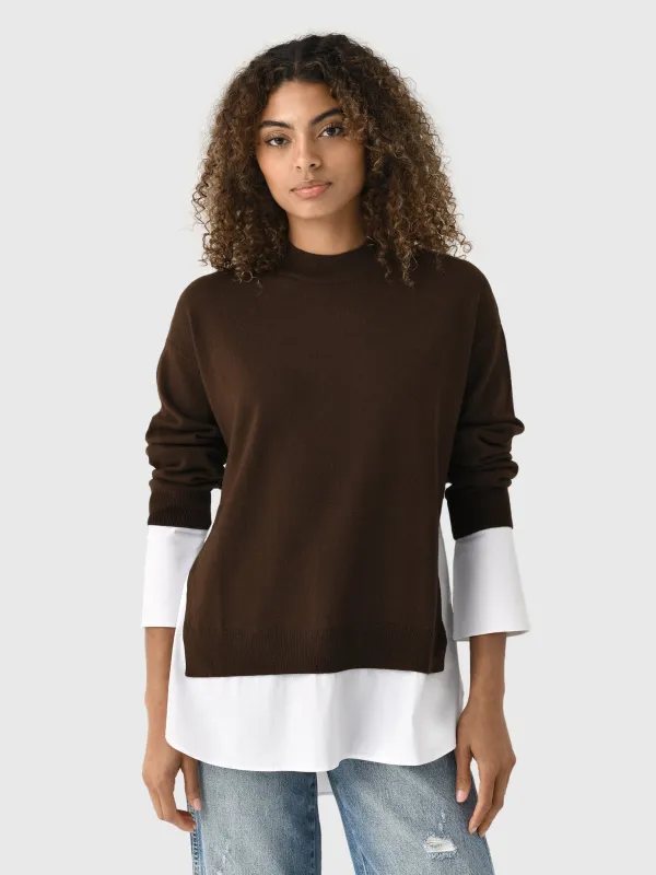 Simon Miller Women's Pip Poplin Combo Sweater made by Simon Miller
