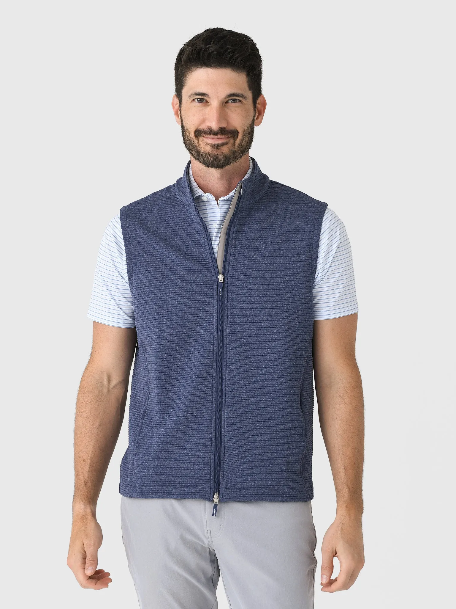 Johnnie-O Men's Reggie Ribbed Performance Vest sold by Saint Bernard