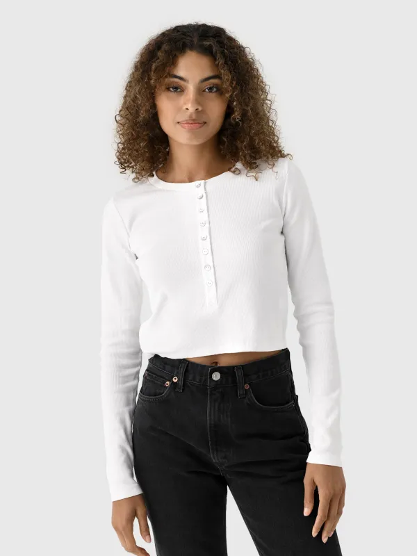 AMO Women's Sassy Rib Henley sold by Saint Bernard