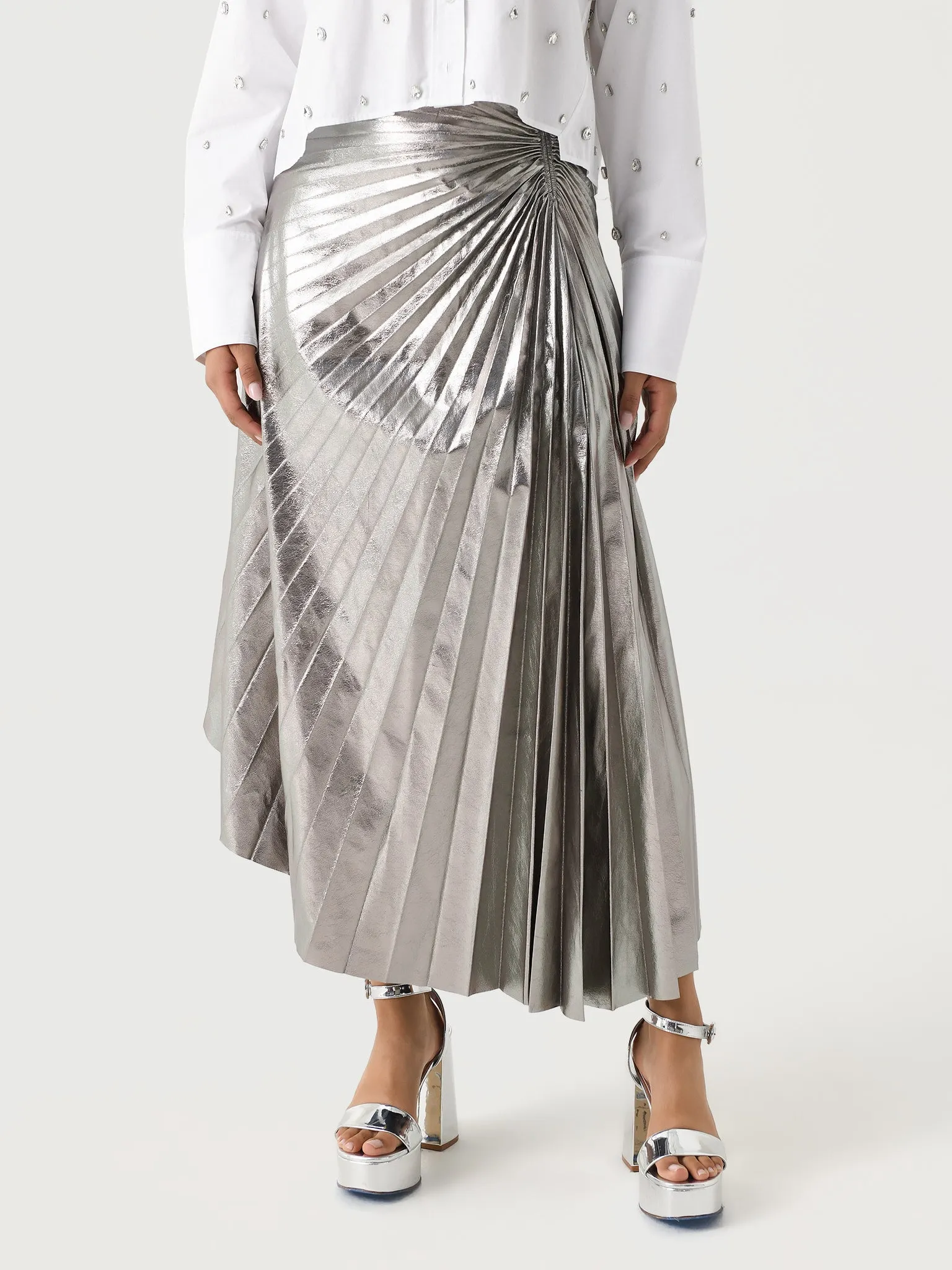 ALC Women's Tracy Metallic Vegan Leather Skirt sold by Saint Bernard product image thumbnail 4
