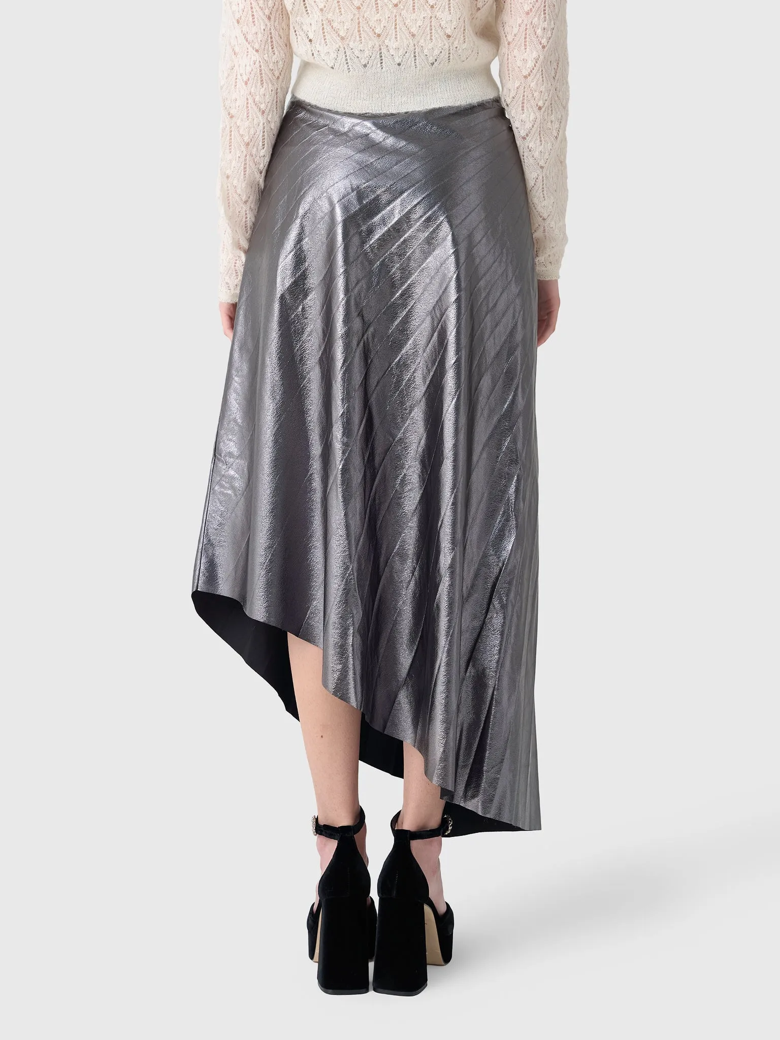 ALC Women's Tracy Metallic Vegan Leather Skirt sold by Saint Bernard product image thumbnail 3