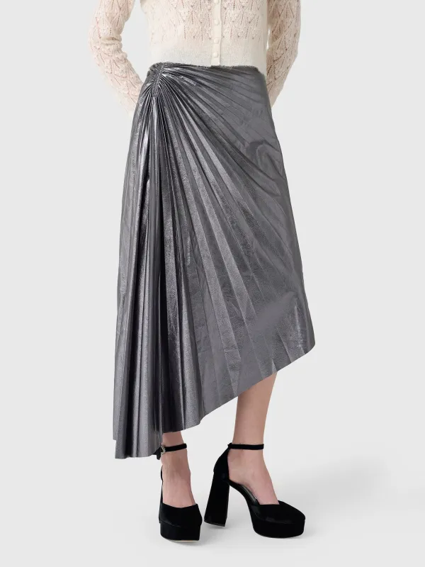 ALC Women's Tracy Metallic Vegan Leather Skirt made by A.L.C.