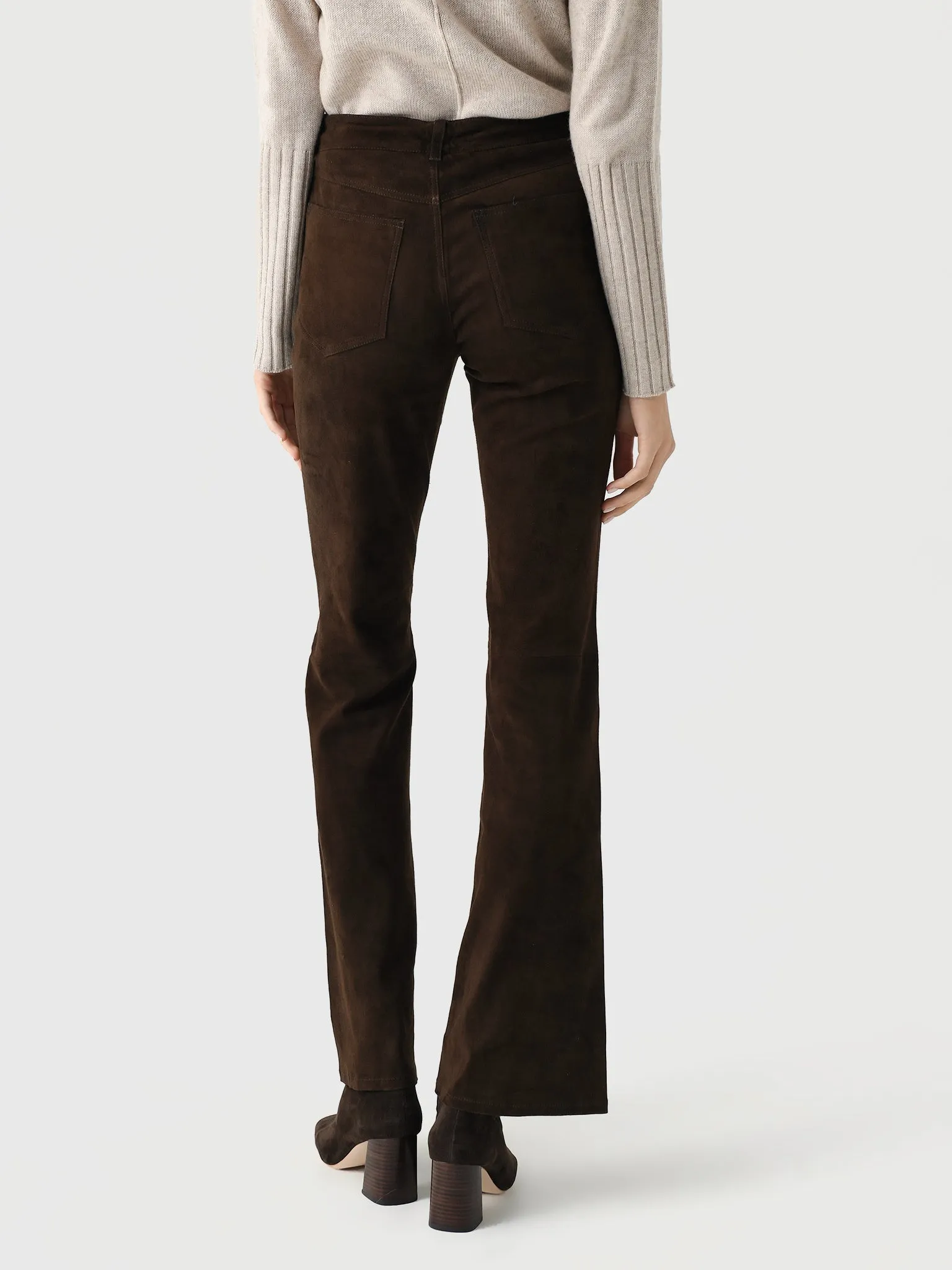 SPRWMN Women's Suede 5-Pocket Micro Flare Pant sold by Saint Bernard product image thumbnail 4