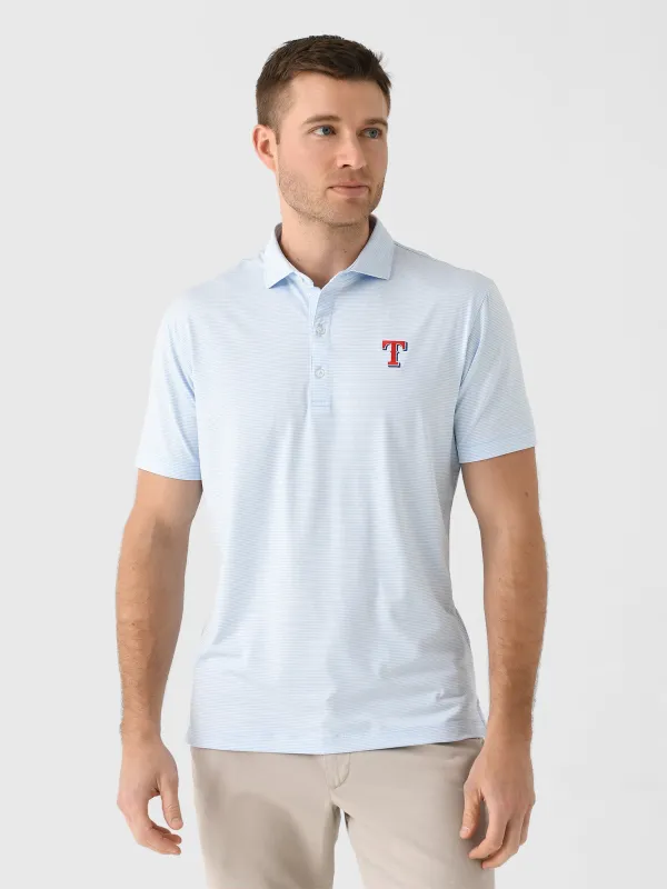 Johnnie-O Men's Texas Rangers Lyndonn Striped Jersey Performance Polo made by Johnnie-O