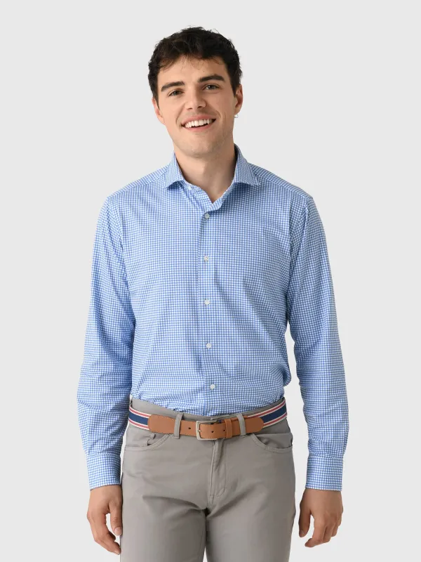 Peter Millar Crown Crafted Men's Excursionist Flex Gingham Sport Shirt sold by Saint Bernard