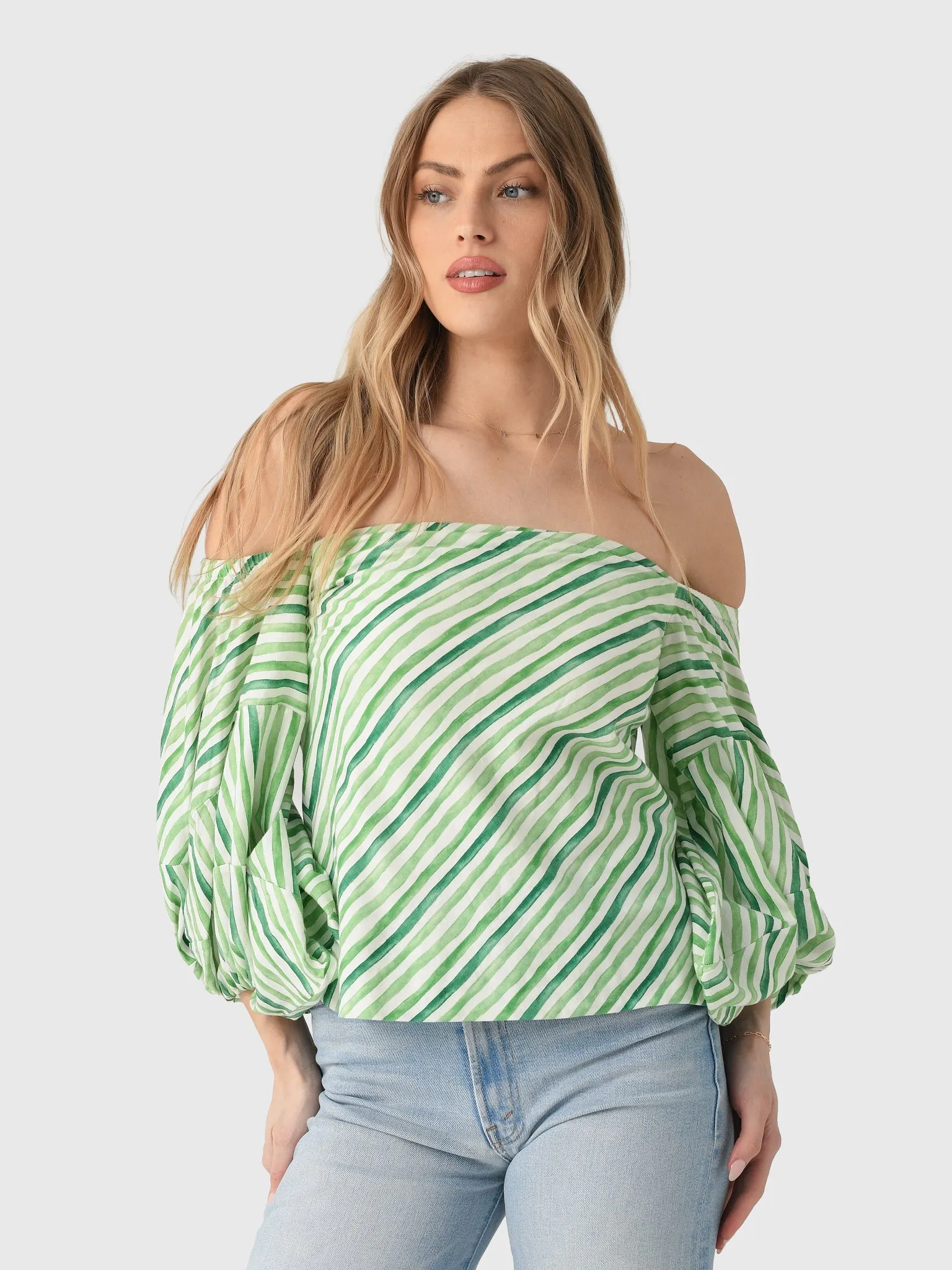 Rosie Assoulin Women's Balloon Sleeve Top sold by Saint Bernard