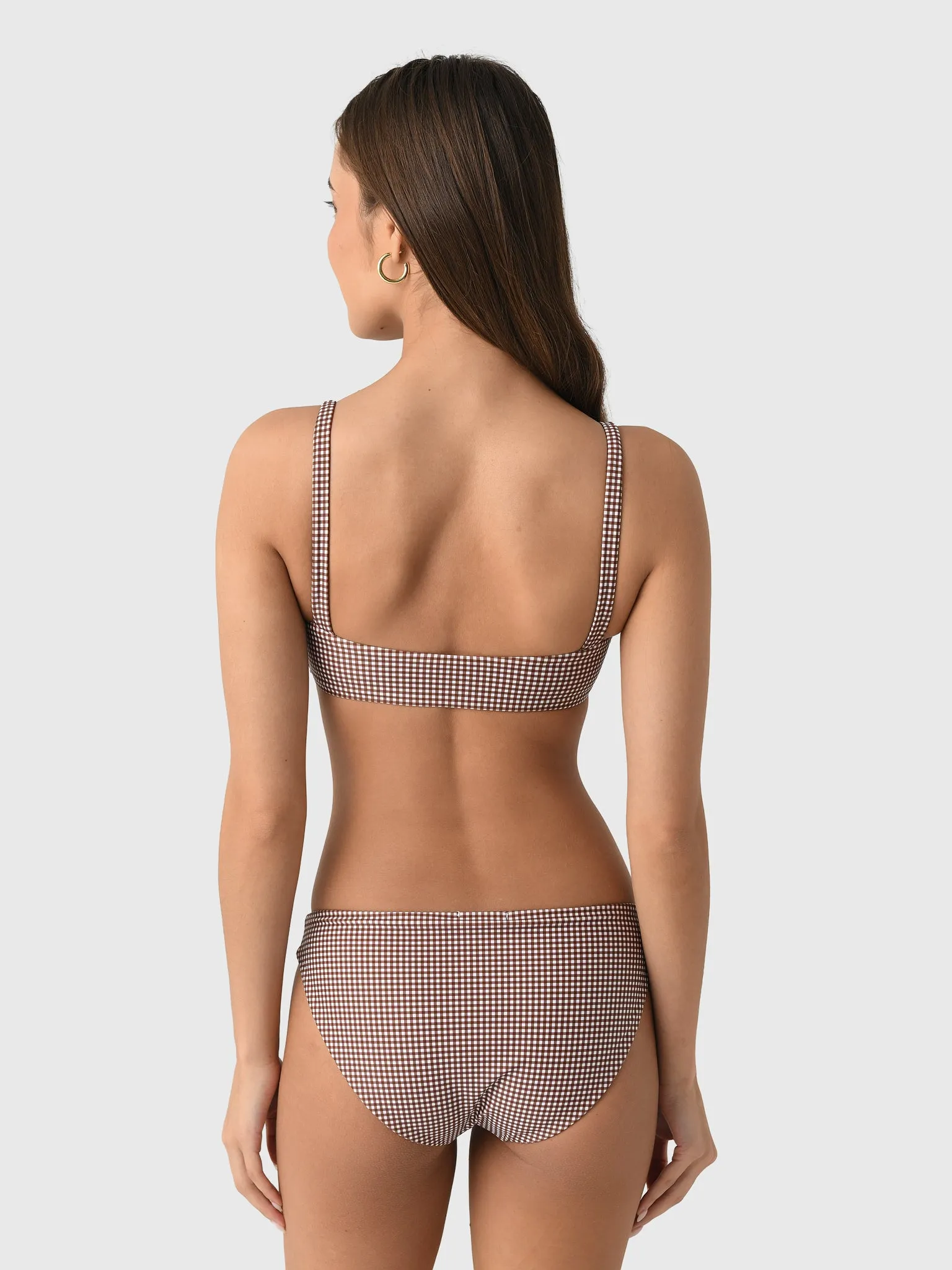 Minnow Women's Cocoa Gingham Bandeau Bikini Top sold by Saint Bernard product image thumbnail 4