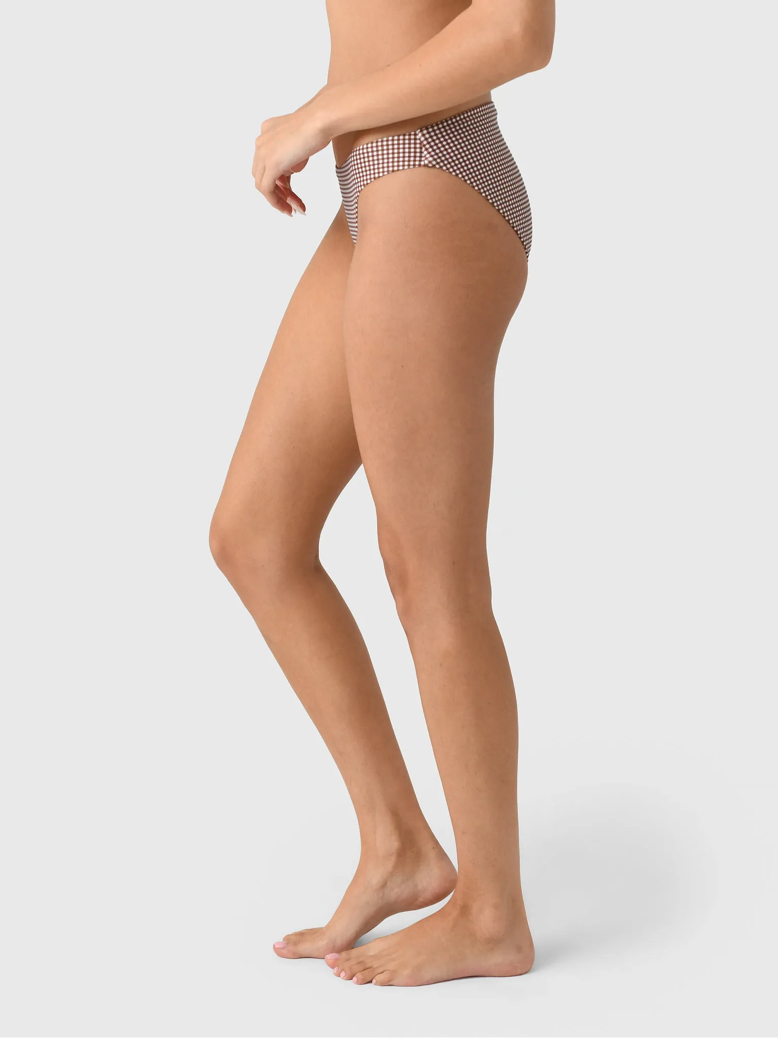 Minnow Women's Cocoa Gingham Low Waist Bikini Bottom sold by Saint Bernard product image thumbnail 3