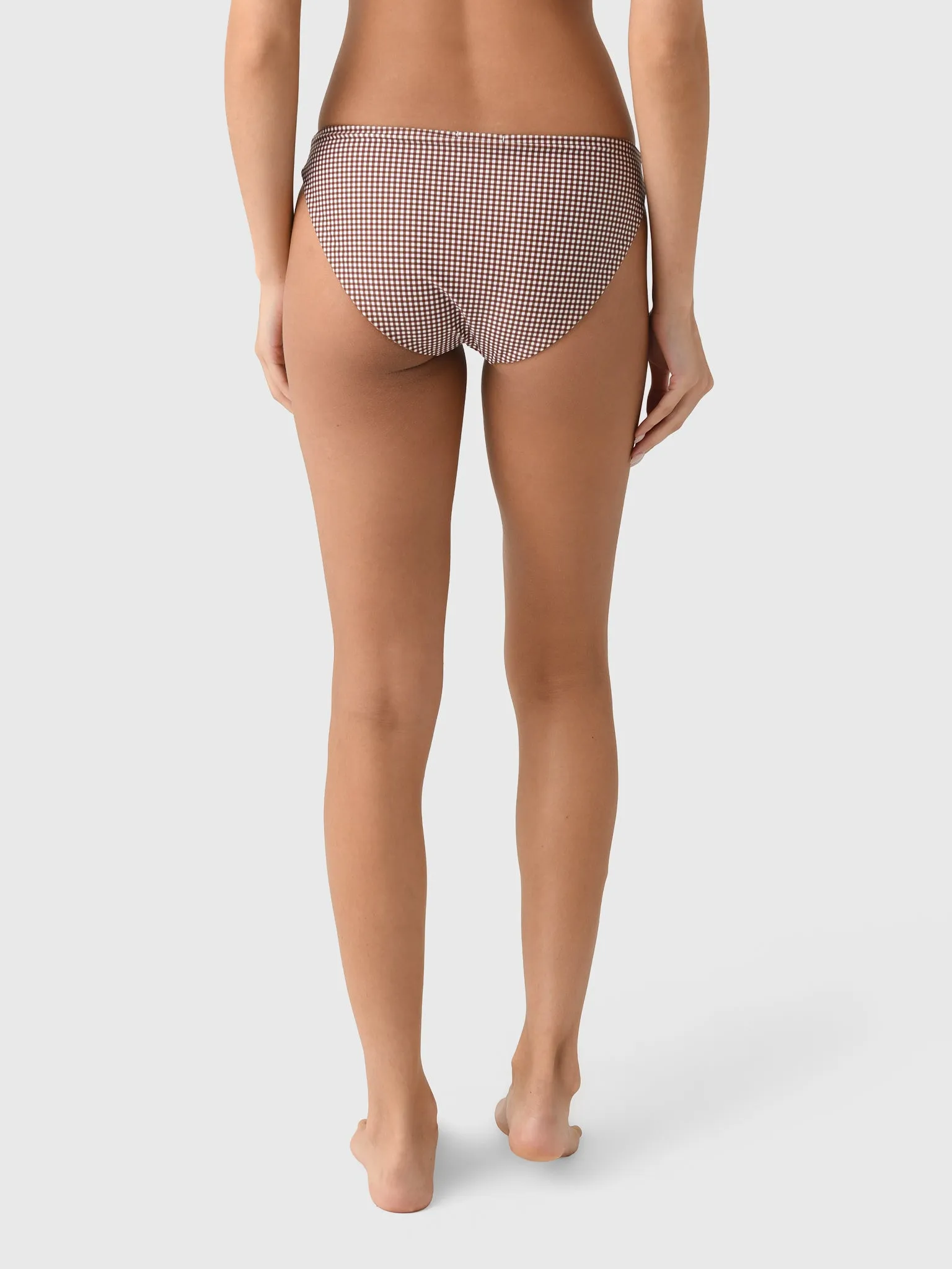 Minnow Women's Cocoa Gingham Low Waist Bikini Bottom sold by Saint Bernard product image thumbnail 4