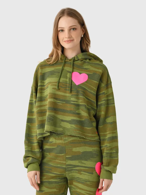 Aviator Nation Women's Heart Cropped Pullover Hoodie made by Aviator Nation
