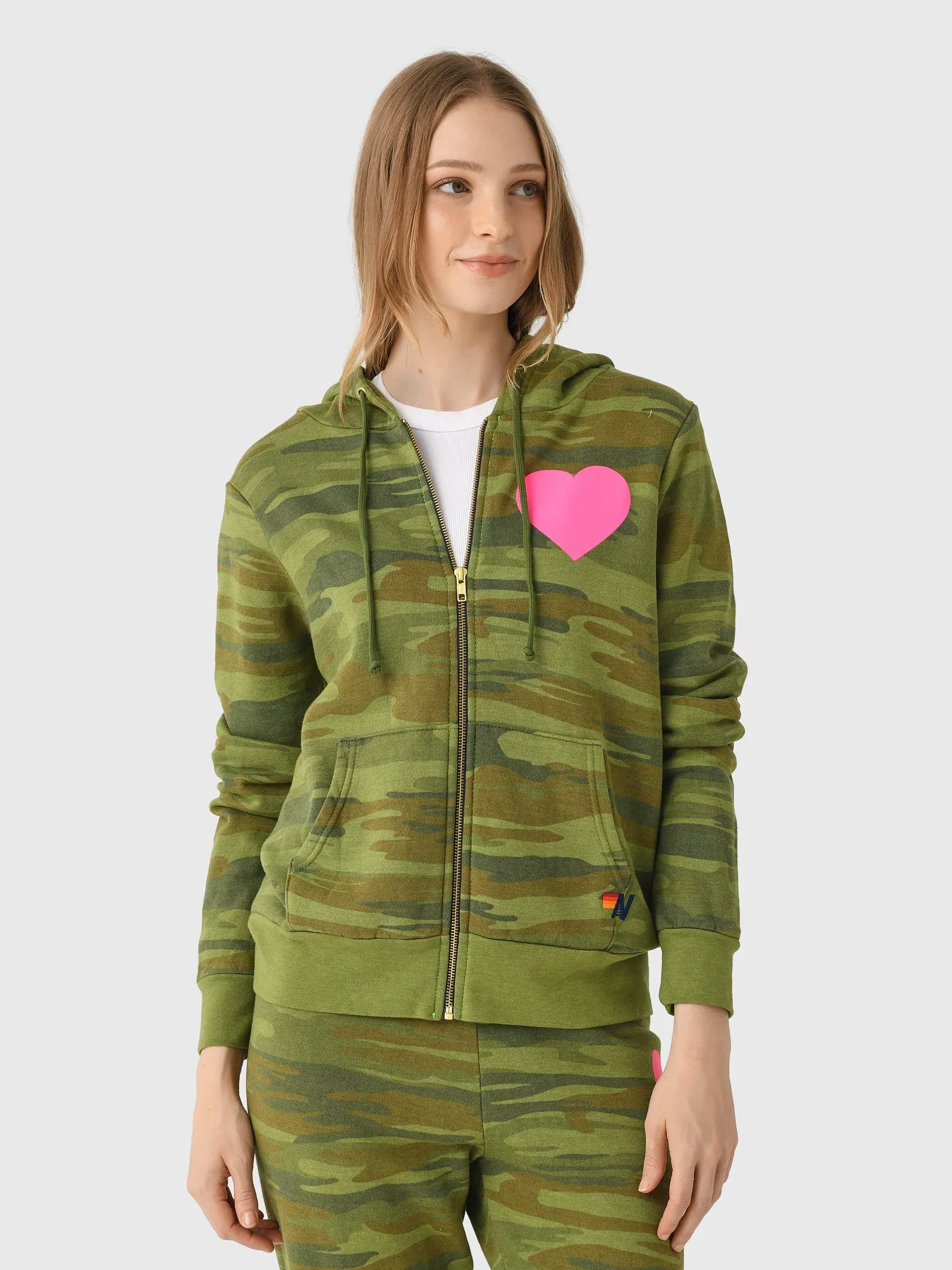 Aviator Nation Women's Heart 2 Zip Hoodie sold by Saint Bernard
