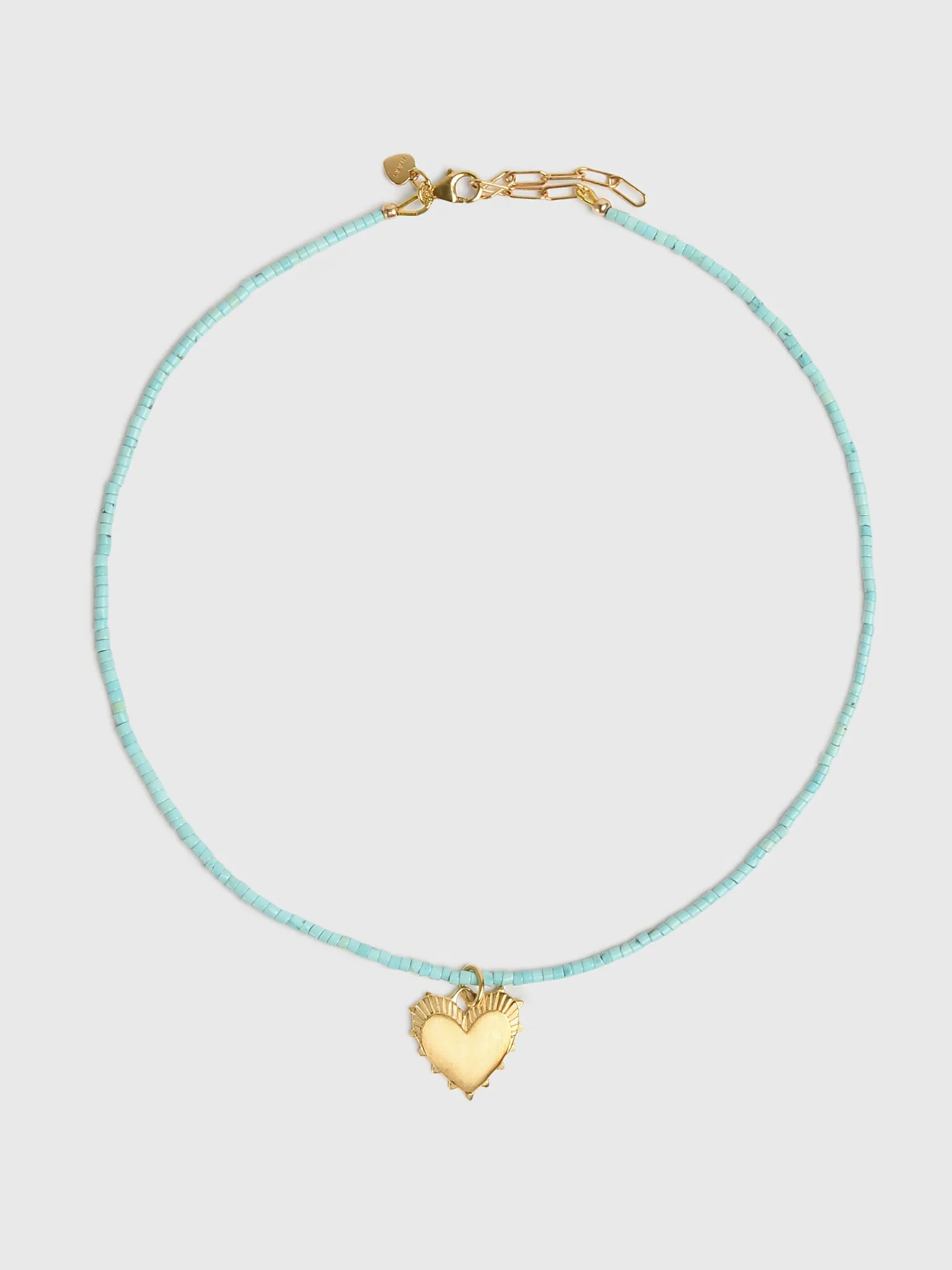 Hart Heart of Gold Teeny Turquoise Gemstone Necklace sold by Saint Bernard