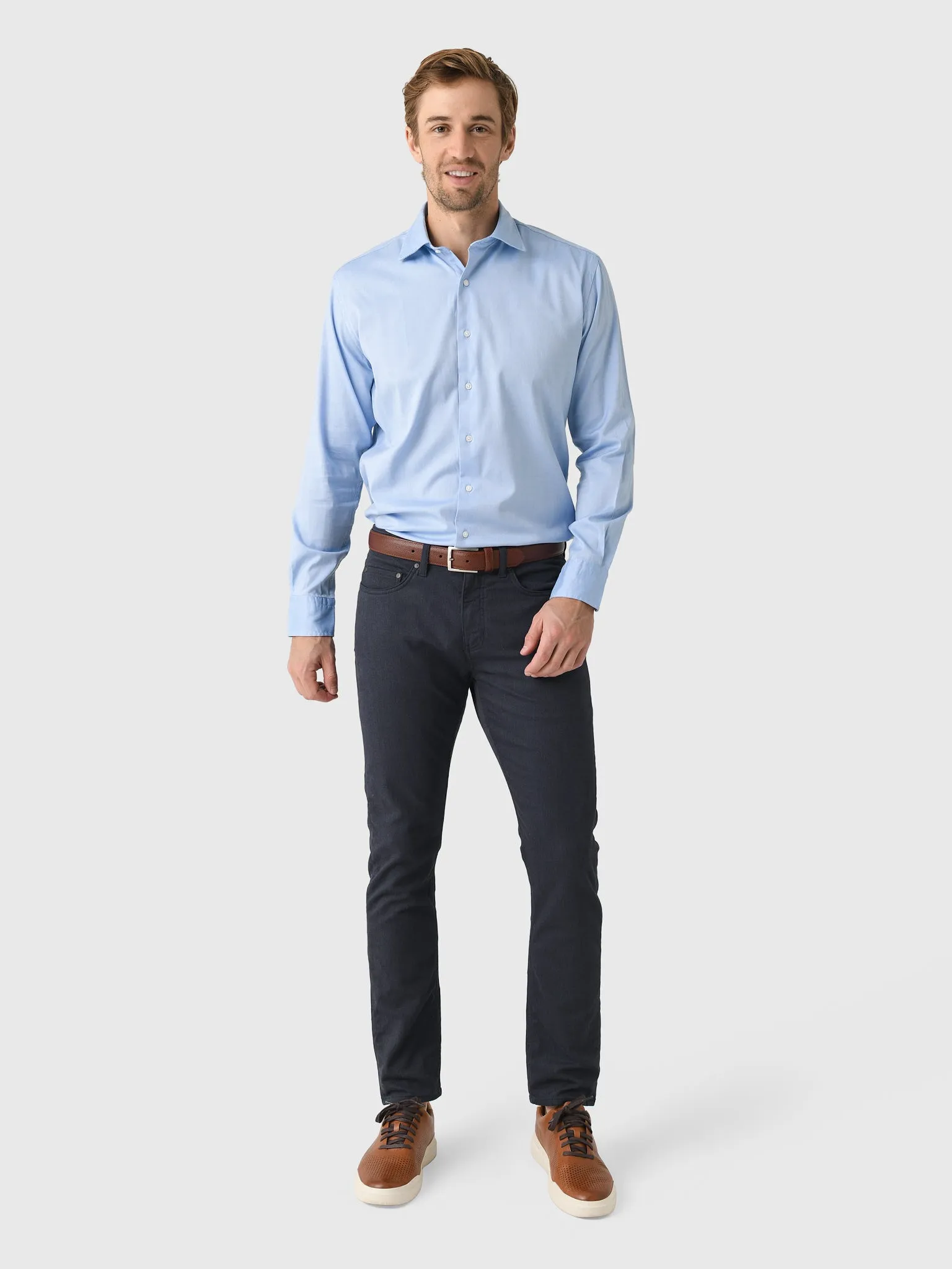 Peter Millar Crown Men's Campbell Perfect Pinpoint Cotton-Stretch Sport Shirt sold by Saint Bernard product image thumbnail 2