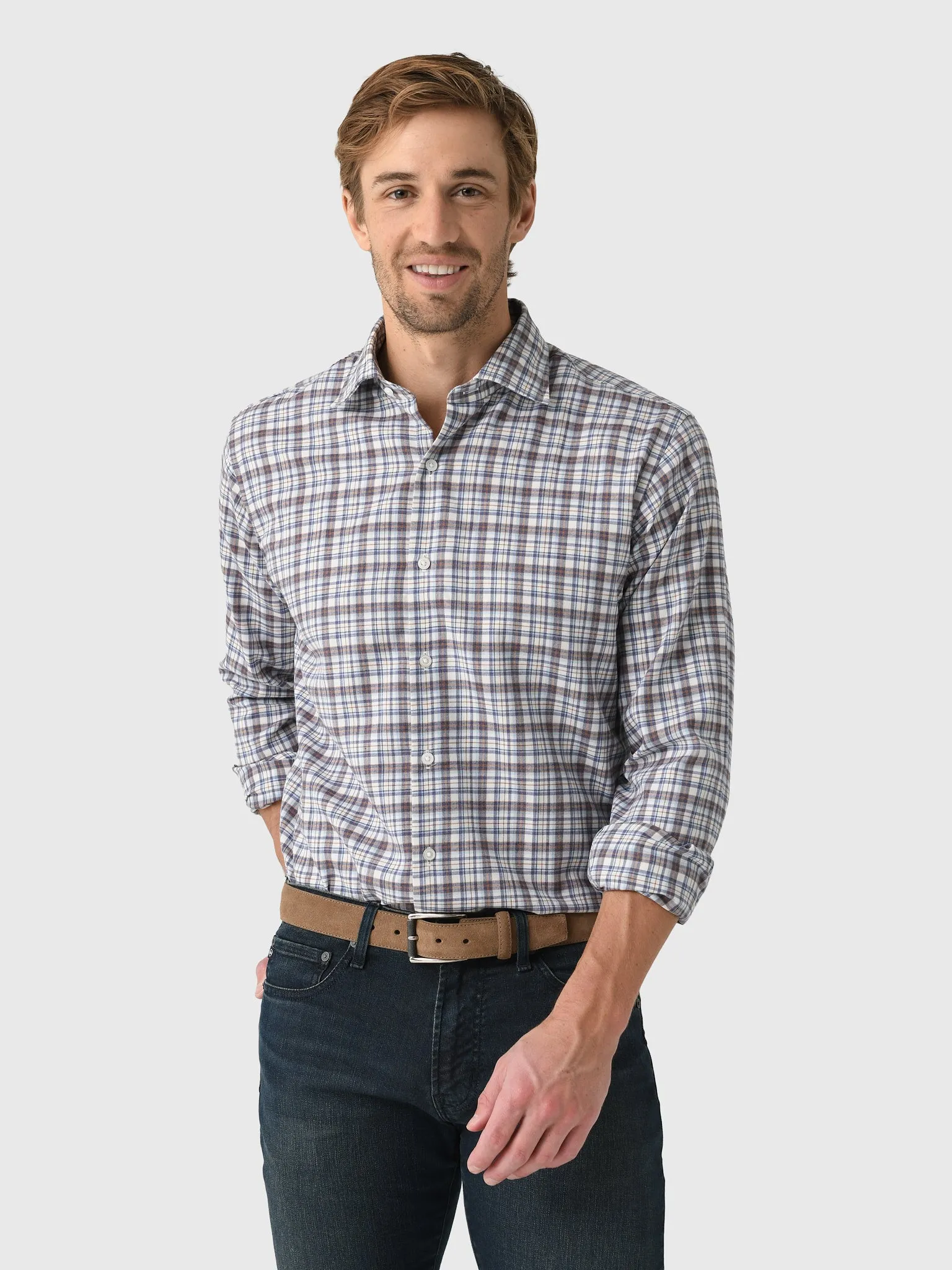 Peter Millar Crown Men's Waynesville Performance Flannel Sport Shirt sold by Saint Bernard