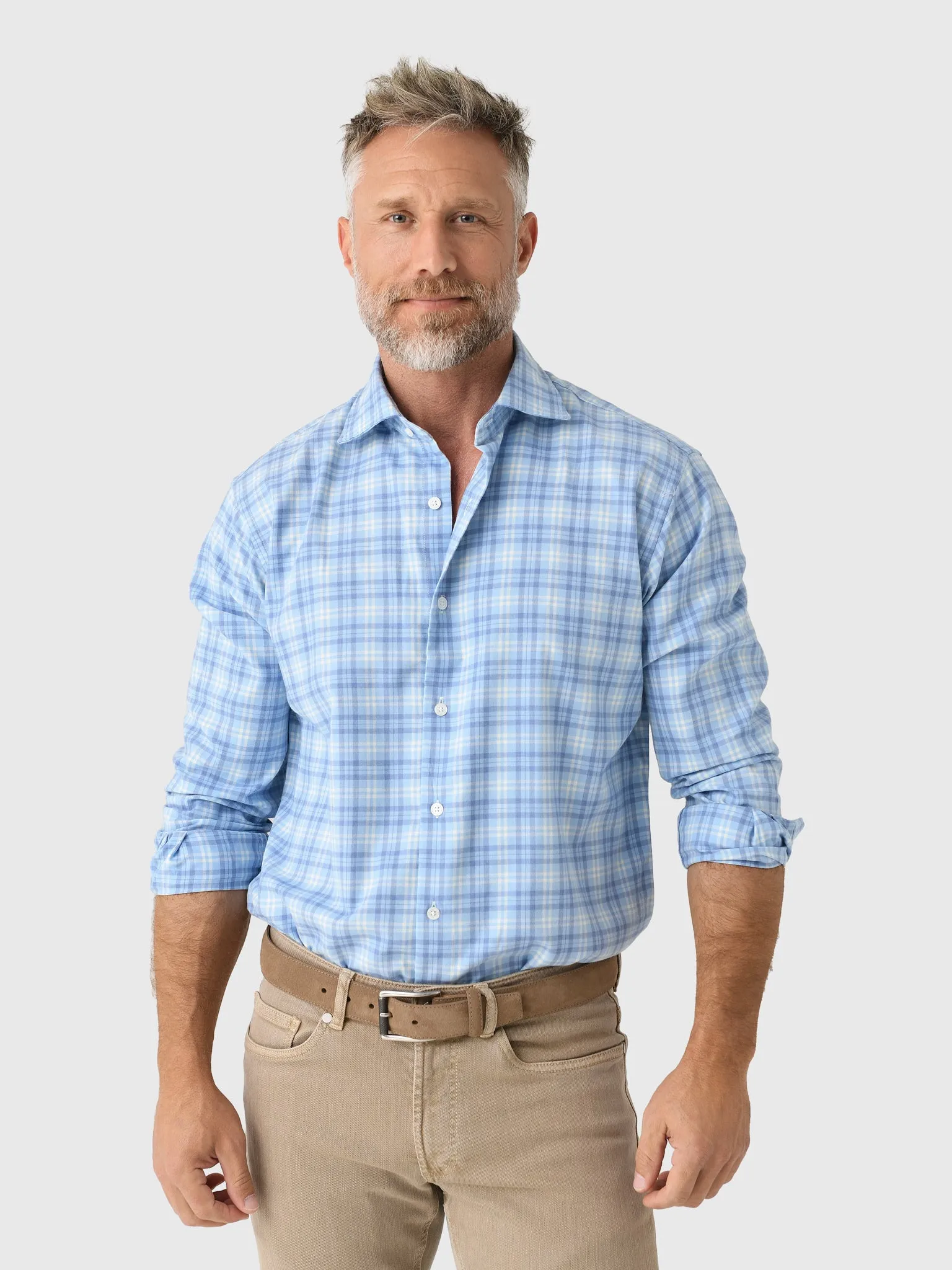 Peter Millar Crown Men's Bar Harbor Performance Flannel Sport Shirt sold by Saint Bernard product image thumbnail 3