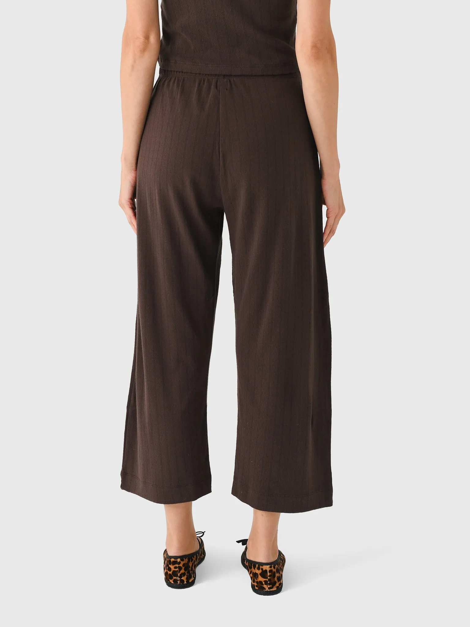 Leset Women's Pointelle Crop Wide Leg Pant sold by Saint Bernard product image thumbnail 4