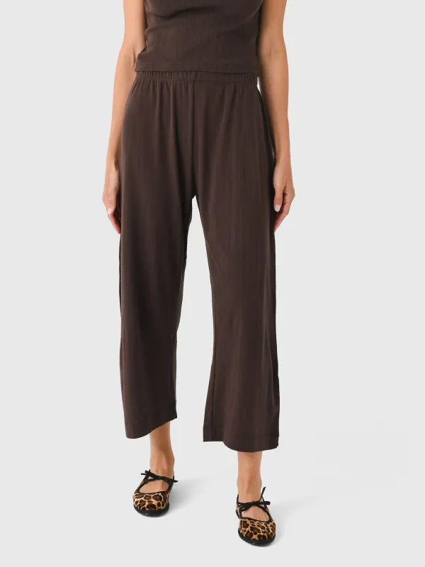 Leset Women's Pointelle Crop Wide Leg Pant sold by Saint Bernard
