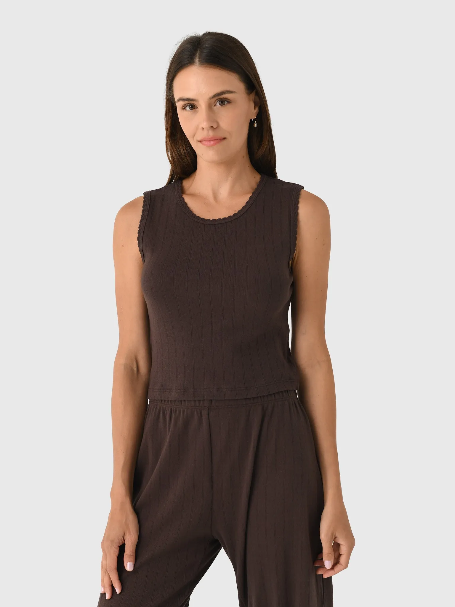 Leset Women's Pointelle Sleeveless Crew sold by Saint Bernard