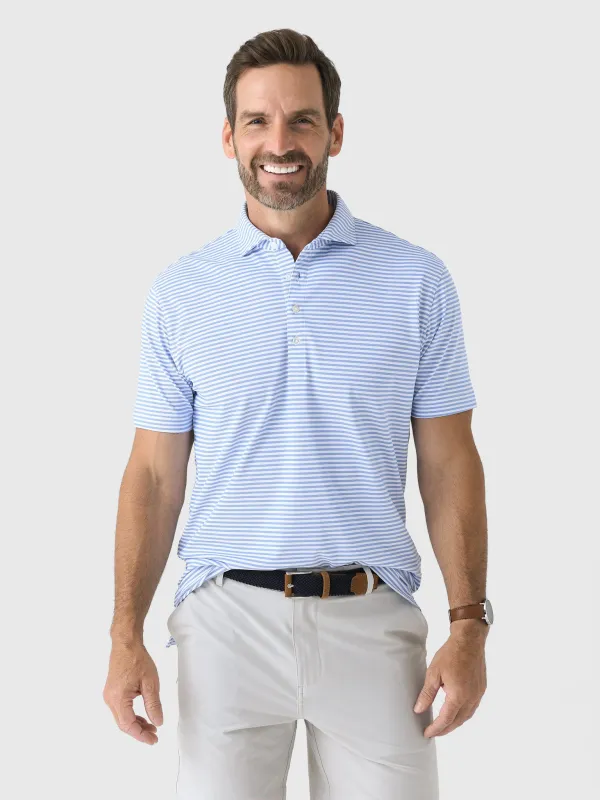 Johnnie-O Men's Stetson Stripe Performance Mesh Polo sold by Saint Bernard