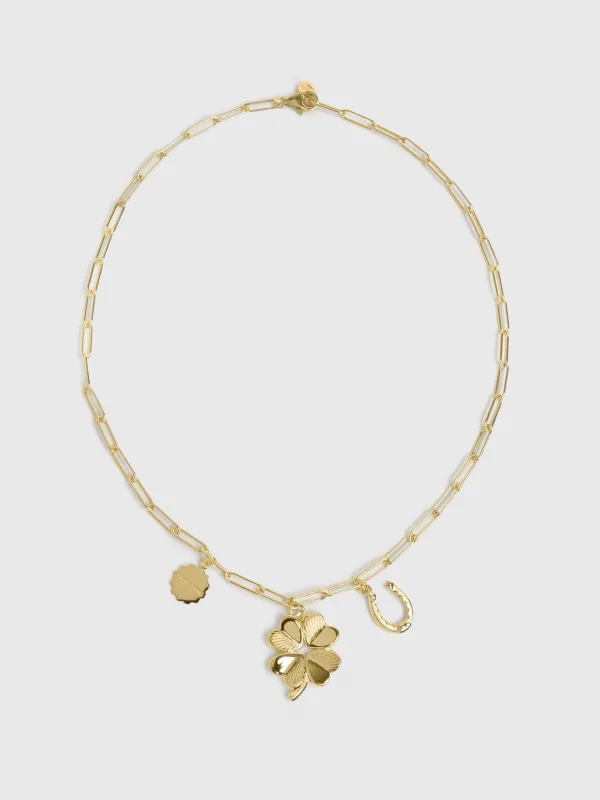 Hart Small Luck & Love Clover Charm Necklace made by HART