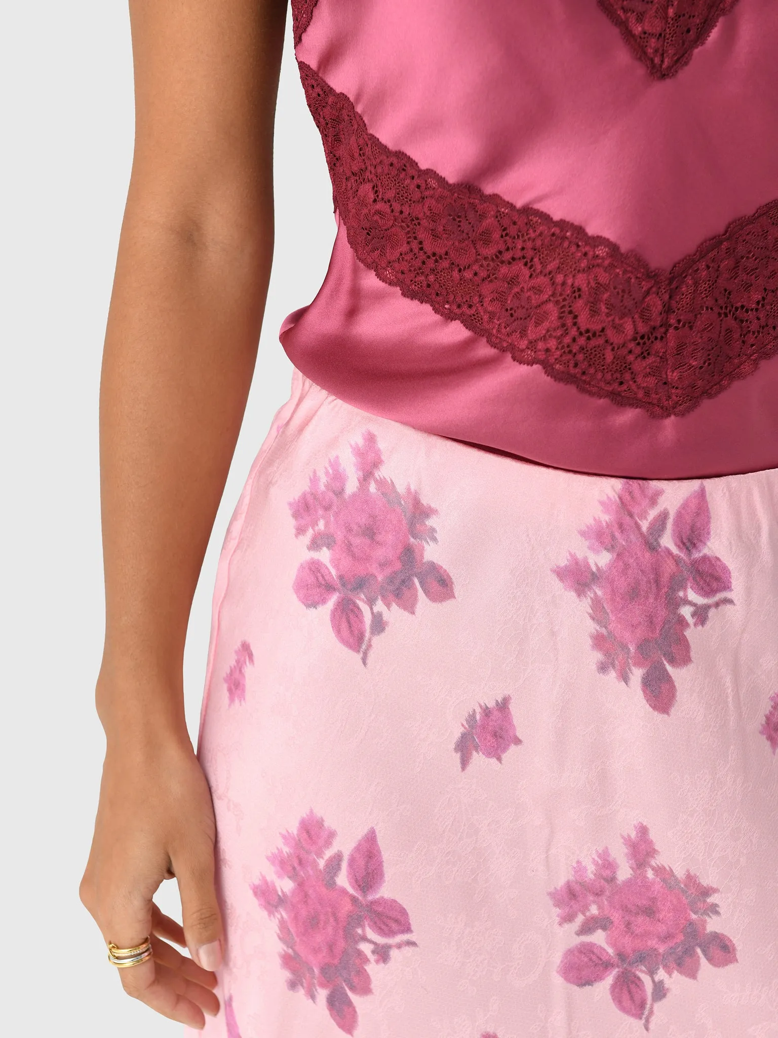 LoveShackFancy Women's Malina Satin Midi Slip Skirt sold by Saint Bernard product image thumbnail 5